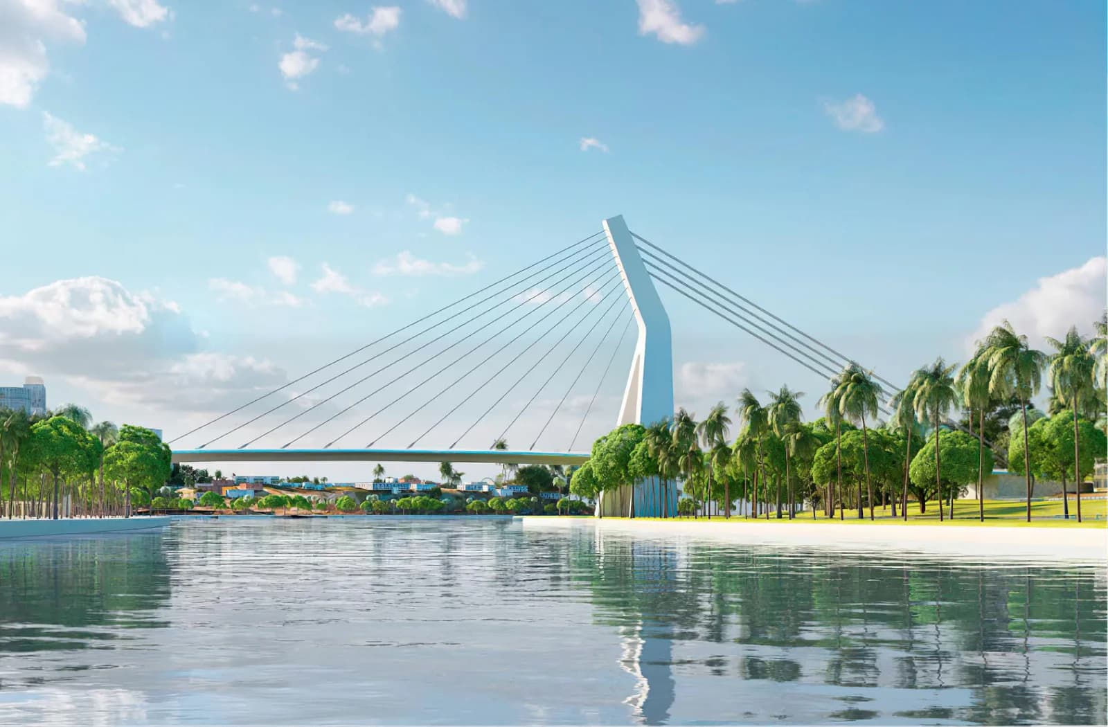 Modern bridge in Abidjan, Côte d'Ivoire — secure land investment